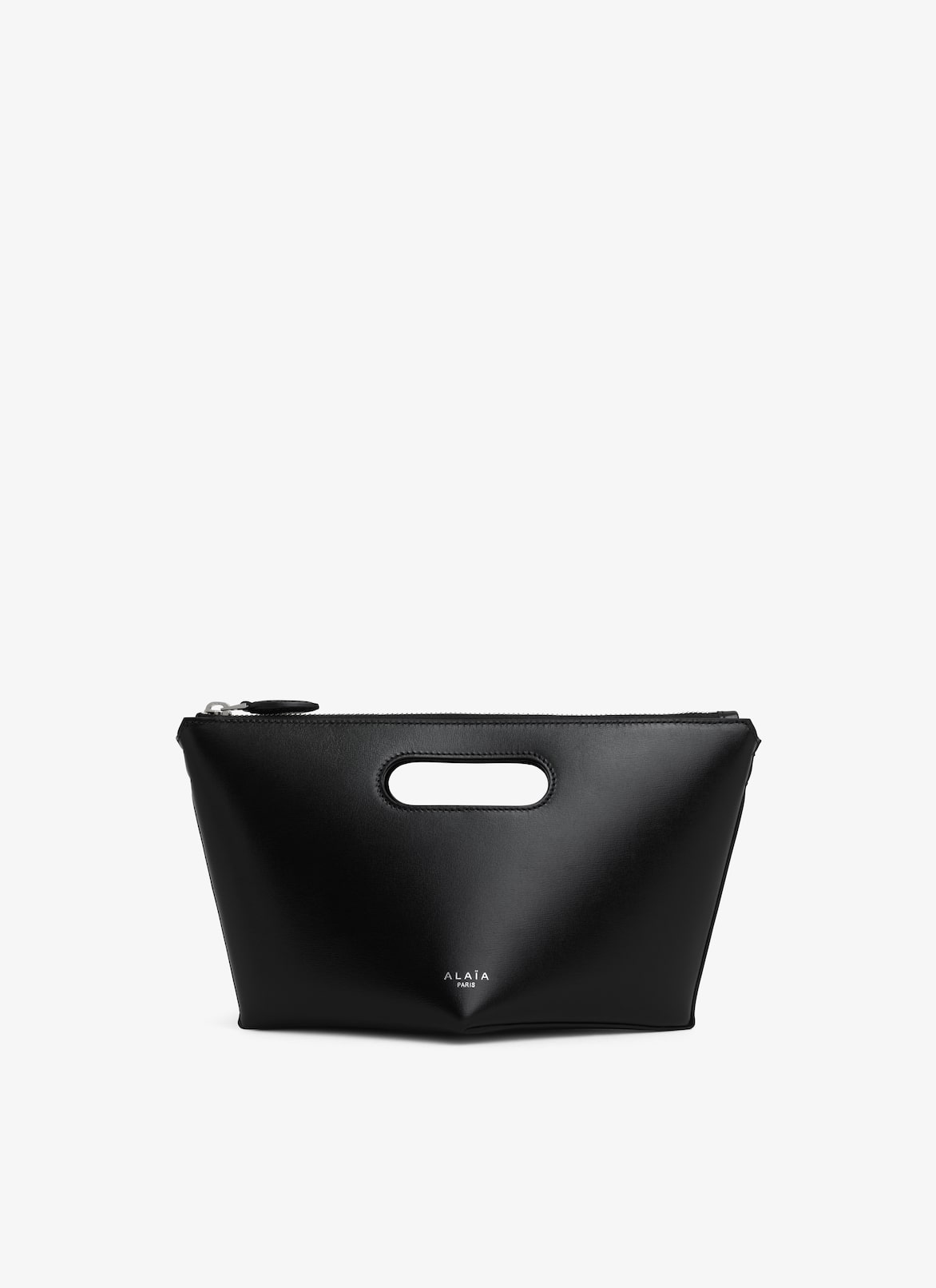 FOLDED ZIPPED BAG IN CALFSKIN ALAÏA BLACK FOLDED ZIPPED BAG IN CALFSKIN